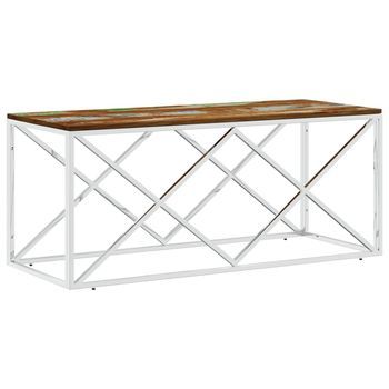 Mesa De Centro 45x110x45 Cm Madera Maciza Reutilizada - Multicolor