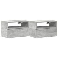 mesitas de noche de pared 2 uds gris hormigon 45x26x285 cm vidaxl