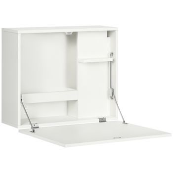 Escritorio De Pared Plegable De Mdf Y Aglomerado – 60 X 21,5 X 50 Cm – Blanco