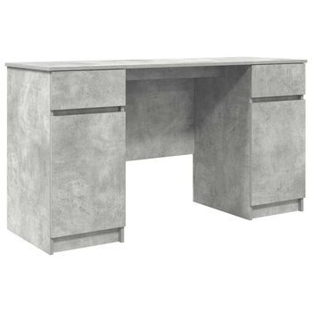 Escritorio Gris Hormigón Madera De Ingeniería 140 X 49 X 76 Cm Vidaxl