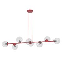 lampara colgante odra burdeos transparente 8 luces