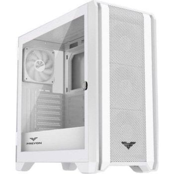 Caja PC Preyon Nest Windy ATX Vidrio Templado Blanca ARGB con 4 Ventiladores