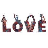 figura set 4 resina 125x5x22 love yoga multicolor