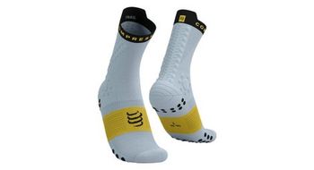 Calcetines compressport pro racing v4 0 trail gris amarillo