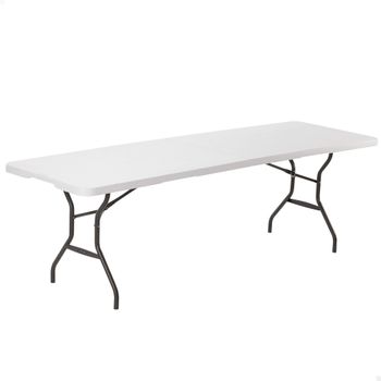 Mesa Rectangular Plegable Lifetime, 245x76x74 Cm, Blanco