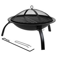 barbacoa exterior de metal con parrilla negro  d51x39h cm