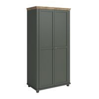 armario de 2 puertas paneles laminados verde y madera