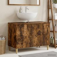 vidaxl mueble de lavabo para bano delft roble ahumado 82 x 41 x 59 cm