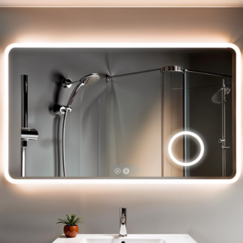 Espejo Rectangular Con Luz Led Rectangular 80cmx60cm 3x Zoom - Función Antivaho - 3 Colores De Luz Y Brillo Regulable Con Memoria