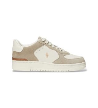 Polo Ralph Lauren para hombre. 809945251002 Zapatillas Masters Court de piel y ante beige (47), Plano, Cordones, Casual