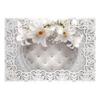 papel pintado 3d - lilies and quilted background 350x245 cm