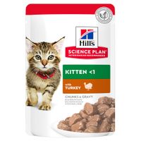 hills science plan kitten pouches - turkey 12 x 85g