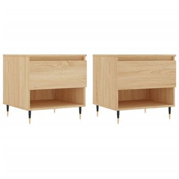 Mesas De Centro 2 Uds Madera Ingeniería Roble Sonoma 50x46x50cm Vidaxl