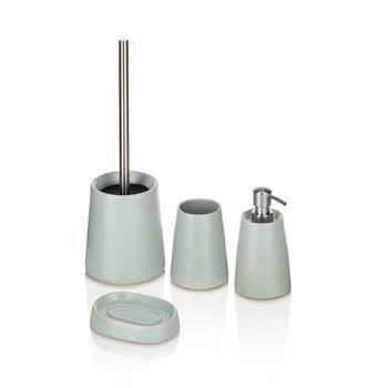 Set De 4 Accesorios De Baño Brooklyn Gris En Cerámica
