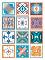 azulejos adhesivos 24 baldosas 20x20cm diseno hidraulico multicolor