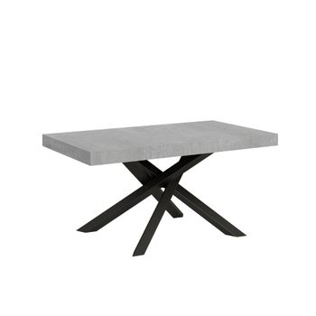 Mesa extensible 90x160/420 cm cemento patas antracita