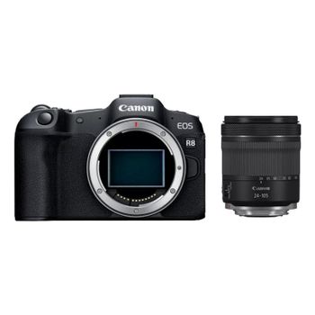Cámara Mirrorless Canon EOS R8 24.2MP 4K Full-Frame WiFi BT + Objetivo RF 24-105mm F4-7.1 IS STM