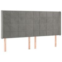 cabecero accesorio para dormir mueble de dormitorio con borde lateral 203 x 16 x 118128 cm tela terciopelo gris claro tdl0205186