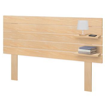 Dhome Cabecero Con Estantes De Madera Reciclada Dm Colgante Pared Estilo Palet Horizontal Con Patas 145x46cm Cama Vintage Nordico (145cm, Madera Natural)