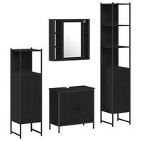 juego de muebles de bano 4 uds negro madera de ingenieria vidaxl