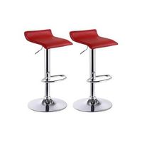 conjunto 2 taburetes andes tipo bar  forma del asiento resulta muy comoda  es facil regular la altura rojo