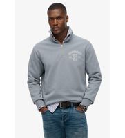superdry para hombre m2014089a sudadera athletic ess half zip azul xl casual poliester