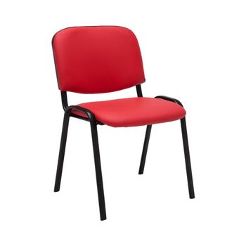Silla con patas de metal y asiento en Simil cuero Rojo