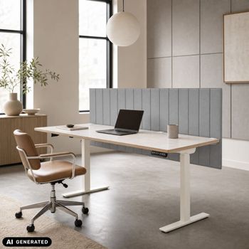 Separador de mesa tela, metal gris claro