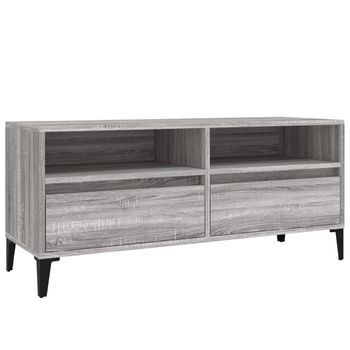 Mueble Tv | Mueble De Salón | Armario Tv Madera Contrachapada Gris Sonoma 100x34,5x44,5 Cm