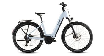 Cube touring hybrid one 600 easy entry bicicleta trekking electrica shimano cues 9s 600 wh 700 mm azul glaciar 2026