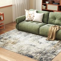 alfombra homcom lavable a maquina alfombra para sala de estar superficie antideslizante para sala de estar comedor dormitorio 230x160 cm gris