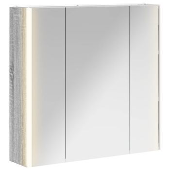 Armario Con Espejo De Baño | Mueble De Baño Gris Sonoma 63,5 X 15,5 X 60,5 Cm