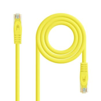 Cable de red latiguillo RJ45 LSZH Cat.6A UTP AWG24 Amarillo 0.5m Nanocable