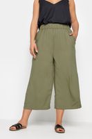 yours pantalones capri anchos verde oliva mujer curvy y tallas grandes yours