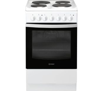INDESIT IS5E4KHW 50 cm Electric Solid Plate Cooker - White, White