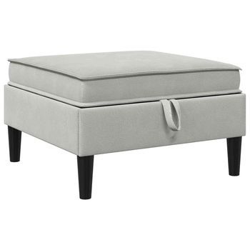 Taburete De Sofá Con Almacenamiento Gris Claro Terciopelo Vidaxl