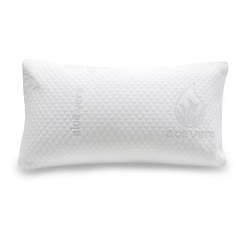 Almohada de Aloe Vera Relleno de Copos de Poliuretano, Suave, Transpirable y Ergonómica. Proporciona un Descanso Optimo.