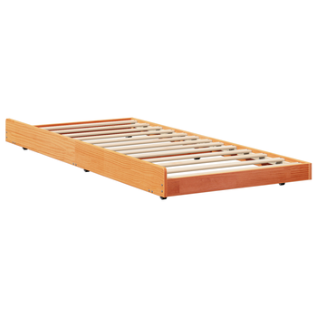 Cama Individual | Estructura De Cama Marrón Encerado Madera Maciza 80 X 200 Cm Cfw75424