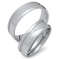 alianzas oro blanco 18 quilates con diamante