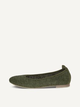 CAPRICE Ballerina, khaki, made of Leather and synthetic with Block heel, Size 42