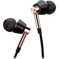 triple driver e1001 earphones - black  gold black