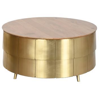 Mesa Centro Mango Laton 90x90x45 28,00 Dorado
