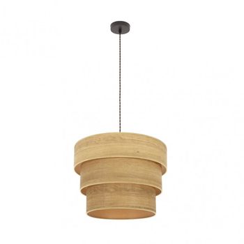 Colgante triple smile 1xe27 marron/madera clara regx40x40 cm