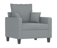 vidaxl sillon de tela gris claro 60 cm