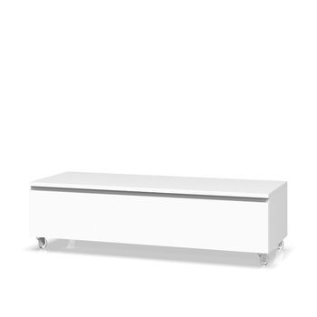 Cómoda Astra Blanca En Melamina Con 4 Ruedas