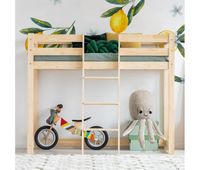 cama de media altura 90x190 con somier georges madera