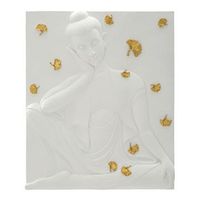 panel decorativo 3d buda de resina blanca 46x57x555 cm