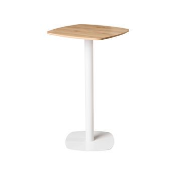 Mesa De Bar De Jardín Con Base De Metal 60 X 60 Cm Marrón Claro Y Blanco Morella