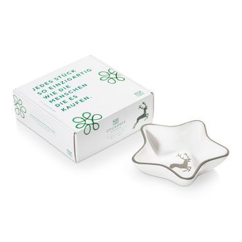 Gmundner Cerámica Ciervo Gris, Cuenco Estrella (l 14 Cm)