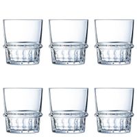 juego de 6 vasos bajos vidrio templado 38 cl